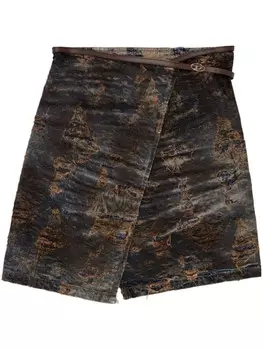 Мини-юбка из денима Diesel De-Lem-Fsf, черный