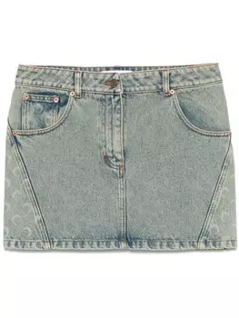 Мини-юбка из денима Marine Serre Moon Laser, синий
