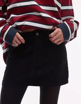 Мини-юбка из денима с черным шнуром Topshop