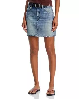 Мини-юбка из денима с принтом Miramar Ponte rag & bone, синий