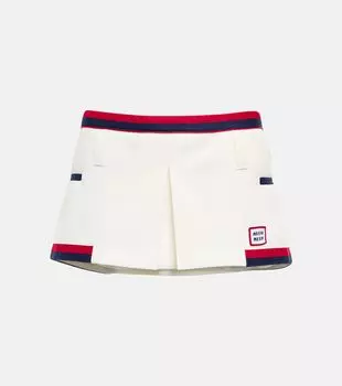 Мини-юбка из джерси с низкой посадкой Miu Miu, белый