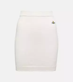 Мини-юбка из хлопка и кашемира Bea VIVIENNE WESTWOOD, нейтральный