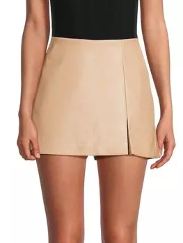Мини-юбка из искусственной кожи Avec Les Filles, цвет Sand