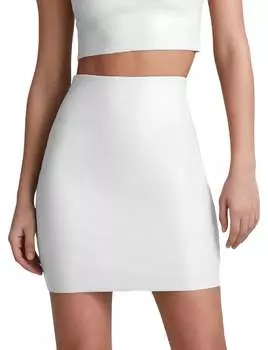 Мини-юбка из искусственной кожи белого цвета Commando