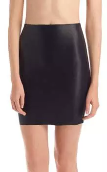 Мини-юбка из искусственной кожи черного цвета Commando