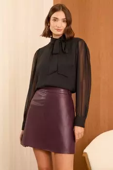 Мини юбка из искусственной кожи Love & Roses, красный