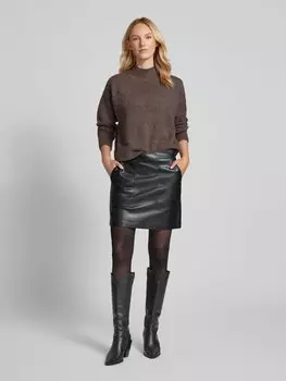 Мини-юбка из искусственной кожи, модель «Relvina» OPUS, черный