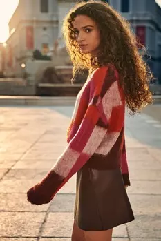 Мини юбка из искусственной кожи Next, бургундия