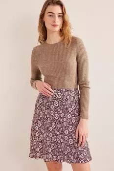 Мини юбка из косой креповой ткани Boden, красный