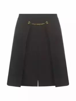 Мини-юбка из крепа Ganni, черный