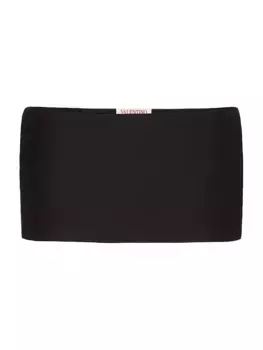 Мини-юбка из крепа от кутюр Valentino Garavani, черный