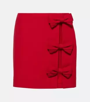 Мини-юбка из крепа от кутюр Valentino, красный
