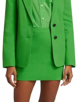 Мини-юбка из льняной смеси Frame, цвет Grass