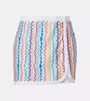 Мини-юбка из махровой ткани с зигзагообразным принтом Missoni, Multicolor Zig Zag