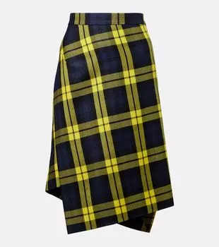 Мини-юбка из натуральной шерсти Infinity Vivienne Westwood, Aw25-Navy/Yellow