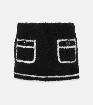 Мини-юбка из овчины Blancha, цвет nero-latte