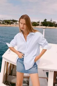 Мини-юбка из перекрещивающейся джинсовой ткани z1975 ZARA, средне-синий
