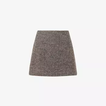 Мини-юбка из переработанного полиэстера с узором «елочка» и высокой посадкой Whistles, мультиколор