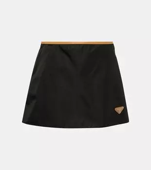Мини-юбка из Re-Nylon Prada, черный