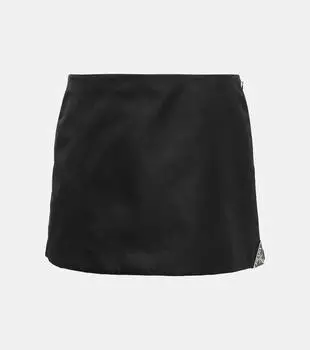 Мини-юбка из Re-Nylon Prada, черный