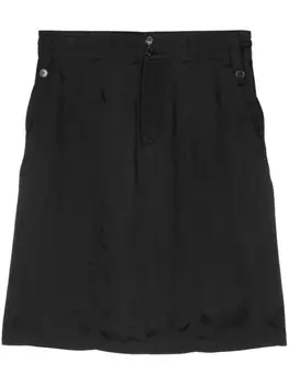 Мини-юбка из саржевого переплетения Saint Laurent, черный