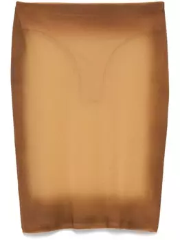 Мини-юбка из сетки The Attico, коричневый