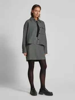 Мини-юбка из шерсти, облегающая фигуру, выполнена из качественного войлока Marc O'Polo, изумрудный