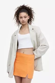 Мини-юбка из смесового льна H&M