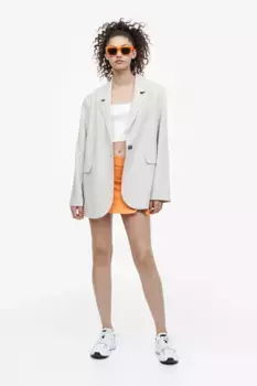Мини-юбка из смесового льна H&M, оранжевый