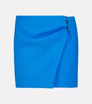Мини-юбка из технического крепа со средней посадкой THE ATTICO, синий