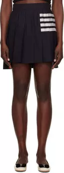 Мини-юбка из ткани полотняного переплетения с 4 полосками и складками Thom Browne