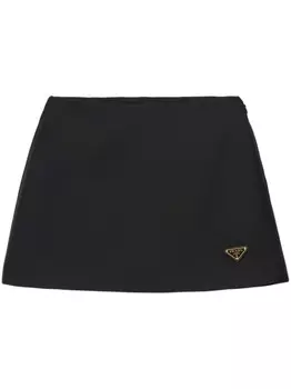 Мини-юбка из трикотина Prada, черный