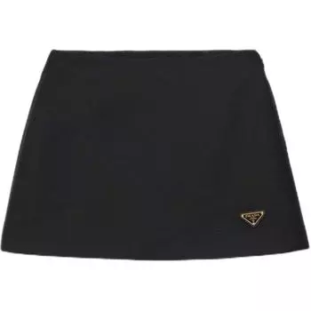 Мини-юбка из трикотина PRADA, черный