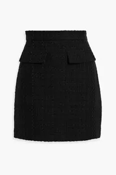 Мини-юбка из твида с добавлением хлопка MSGM, черный