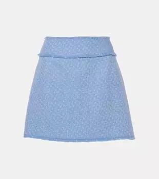 Мини-юбка из твида с добавлением шерсти Dolce&Gabbana, цвет glicine viola chiari