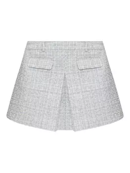 Мини-юбка из твида Self-Portrait, синий