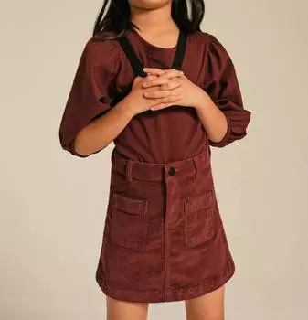 Мини-юбка из вельвета для девочек в цвете паприка DL1961 - Kids', цвет paprika