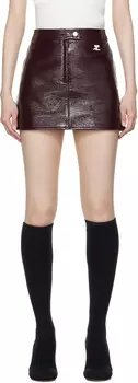 Мини-юбка из винила Reedition Courreges, Burgundy