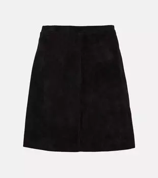 Мини-юбка из замши Lucie Stouls, черный