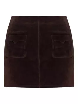 Мини-юбка из замши с карманом Zadig&Voltaire, коричневый