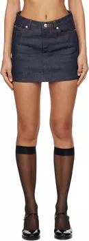 Мини-юбка из жесткого темно-синего денима A.P.C.