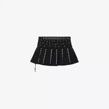 Мини-юбка Jaded London Onyx из стрейч-твила с декоративными шипами, черный