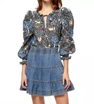 Мини-юбка Jenna из выстиранного денима Stellah, цвет washed denim