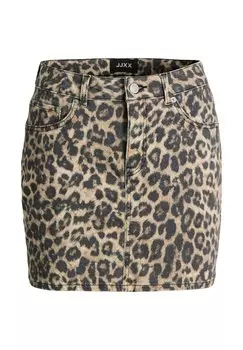 Мини-юбка JXSARAH LAURA LEO MW PNT JJXX, бежевый