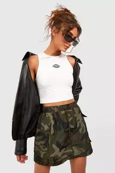 Мини-юбка-камуфляжная с камуфляжным принтом Boohoo, камо
