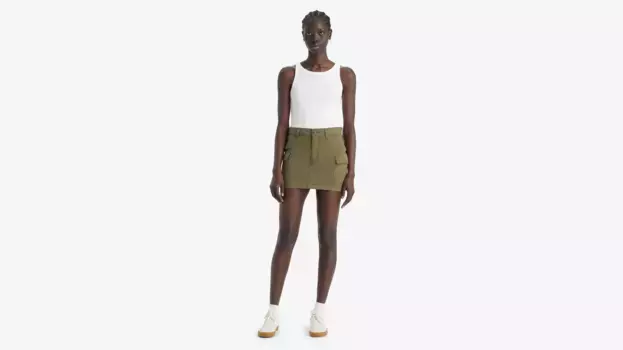 Мини-юбка карго '94 из твила Levi's, зеленый