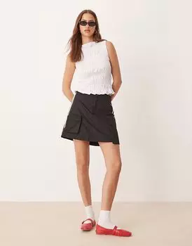 Мини-юбка карго Adidas Originals черного цвета