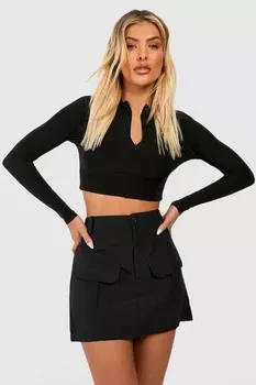 Мини-юбка-карго Boohoo, черный
