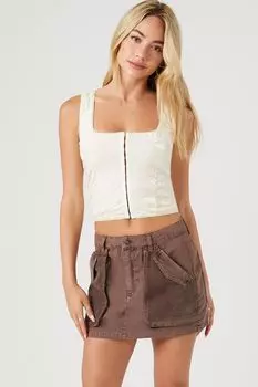 Мини-юбка карго Forever 21, коричневый
