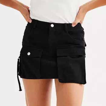 Мини-юбка-карго из твила Harper & Ivy для подростков, черный